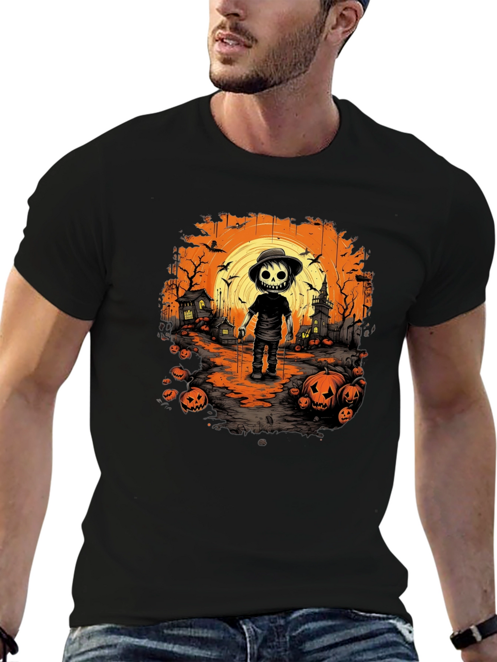 Halloween Skeleton Graphic T-Shirt