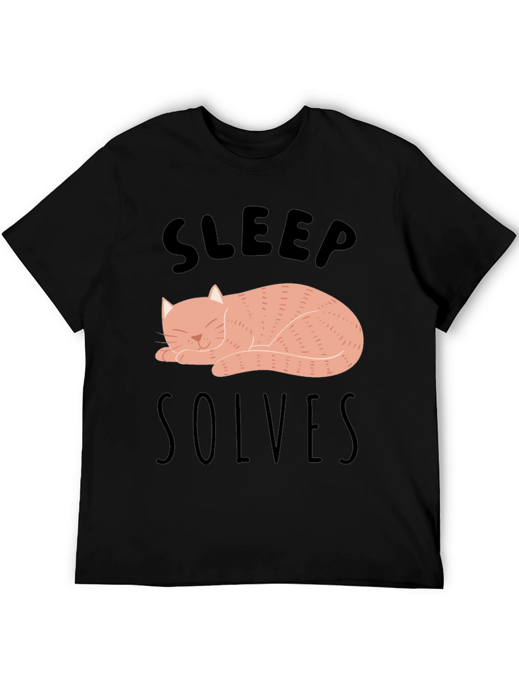 Sleep Solves Everything Cat Graphic T-Shirt