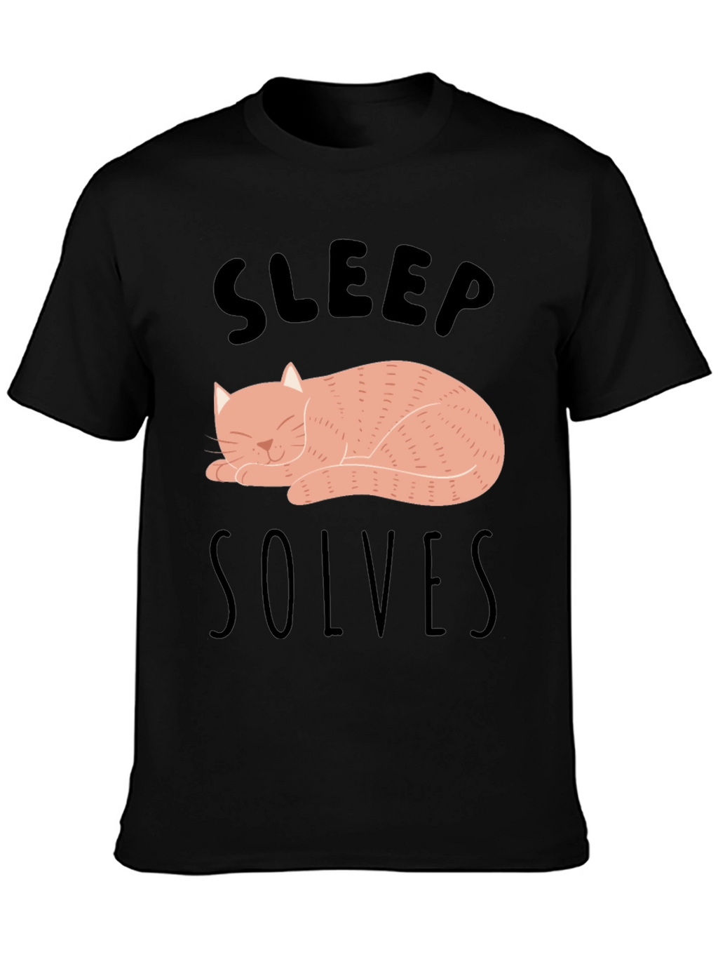 Sleep Solves Everything Cat Graphic T-Shirt