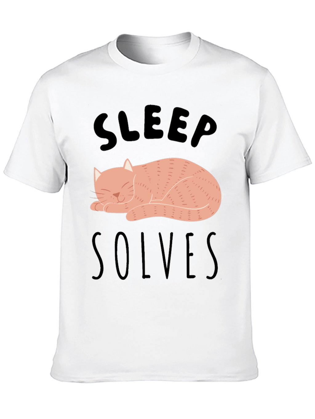 Sleep Solves Everything Cat Graphic T-Shirt