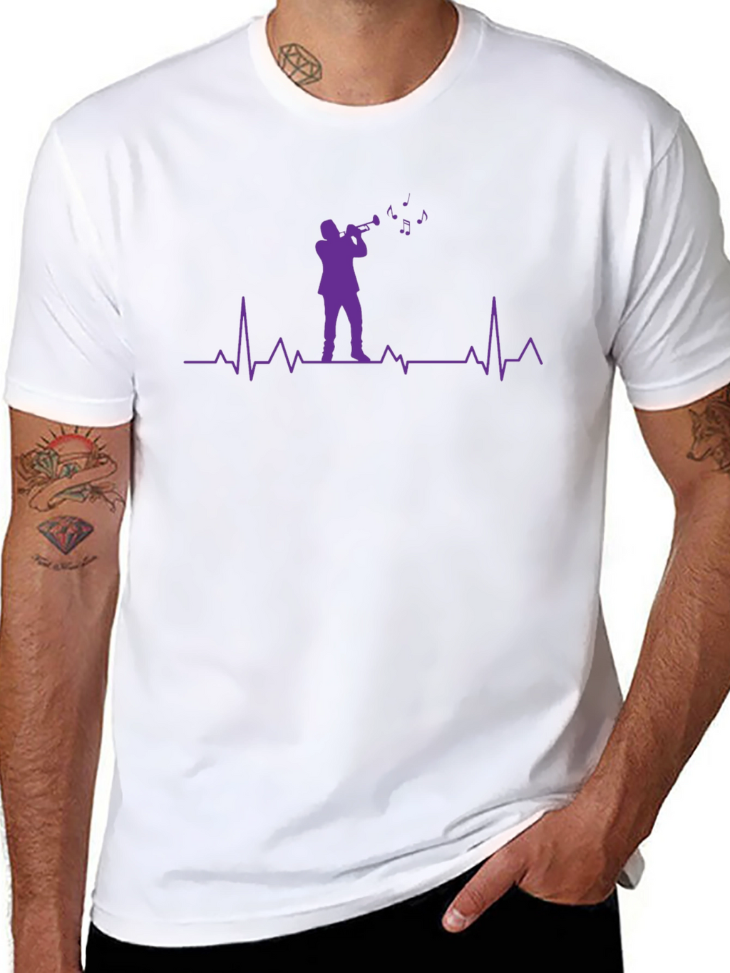 Music Heartbeat T-Shirt - Black