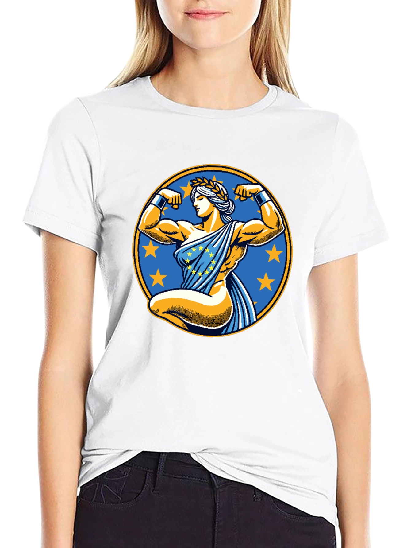 EU Strong Woman T-Shirt - Black Cotton Tee