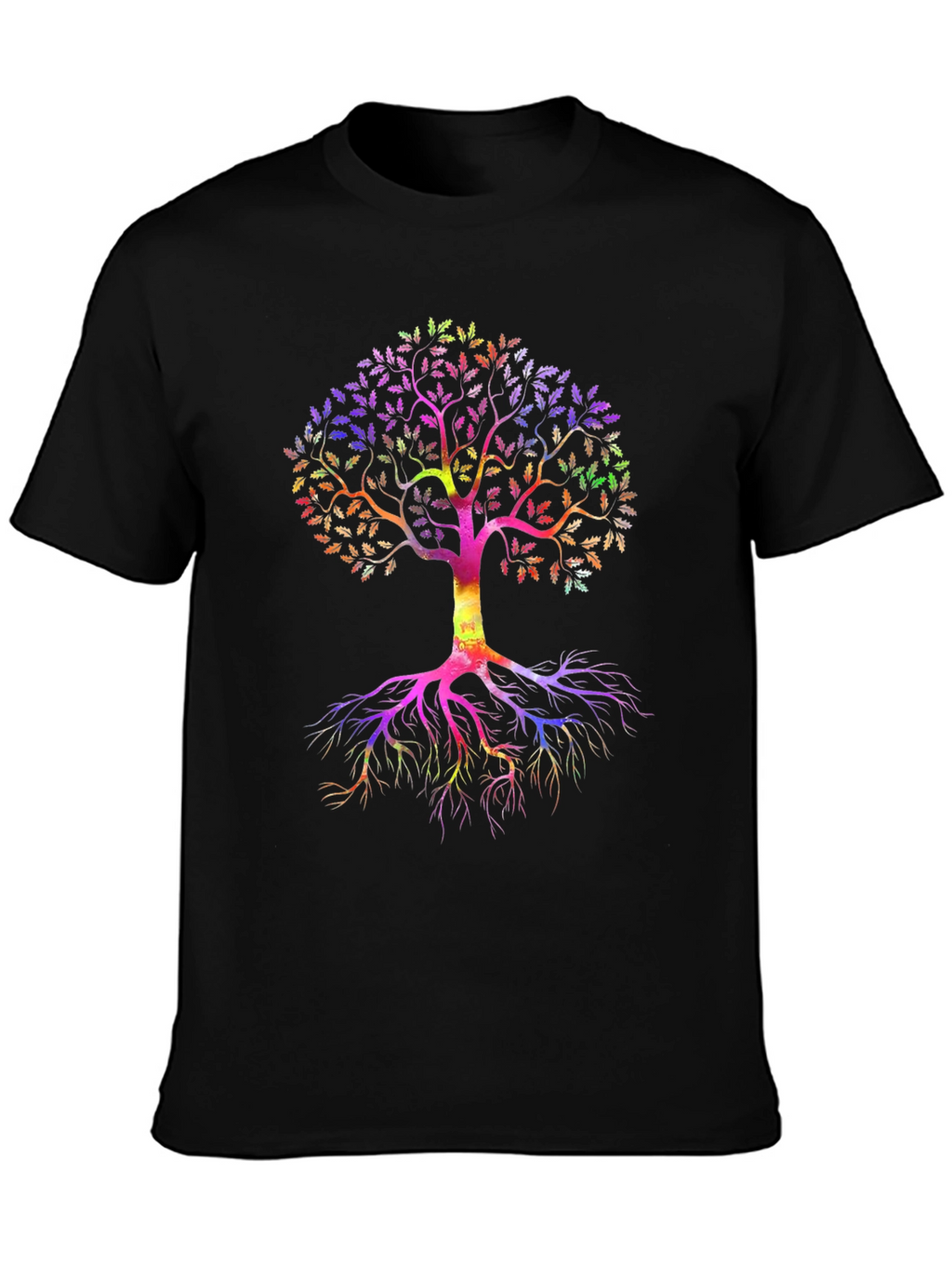 Rainbow Tree of Life Black T-Shirt