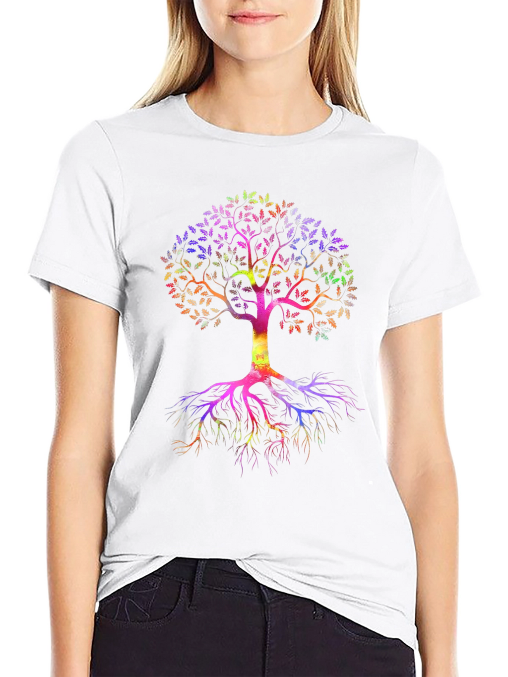 Rainbow Tree of Life Black T-Shirt