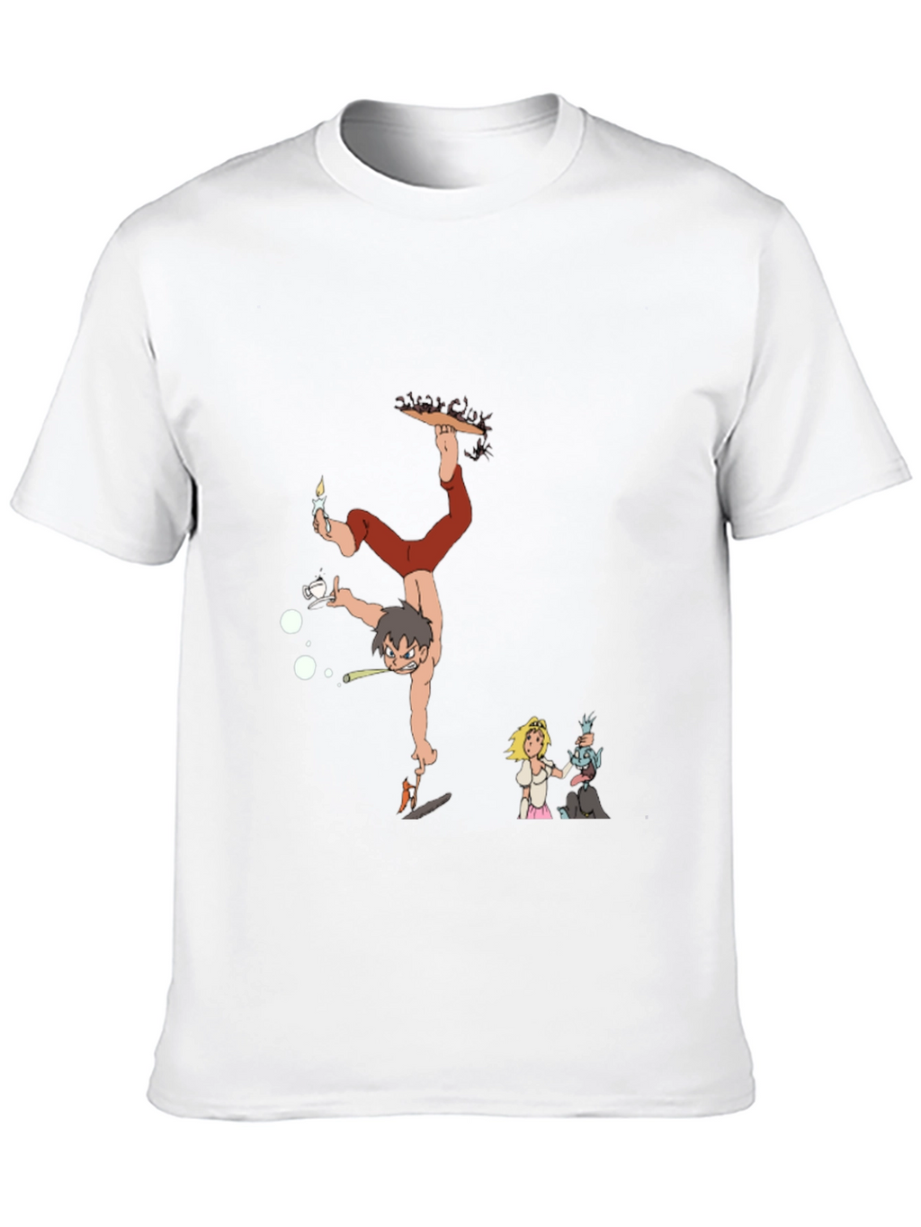 Unique Cartoon Graphic Black T-Shirt