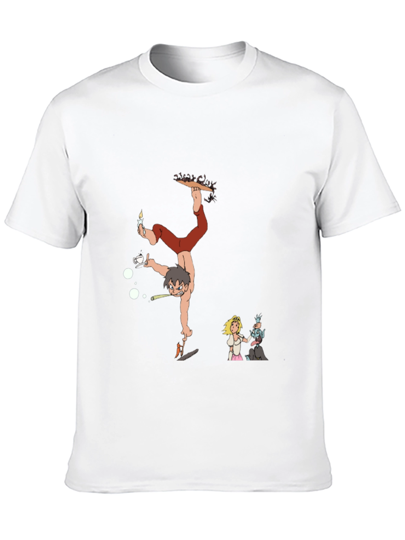 Unique Cartoon Graphic Black T-Shirt