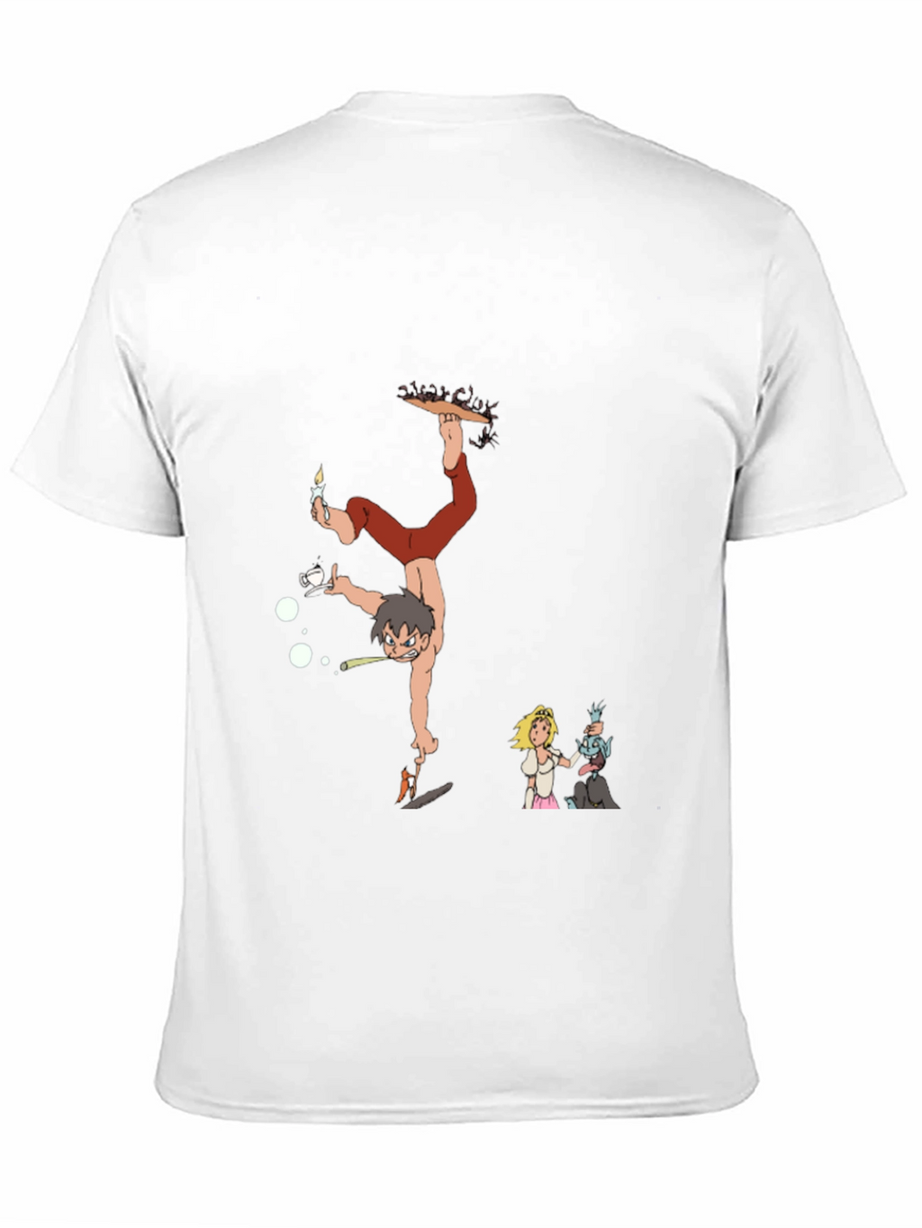Unique Cartoon Graphic Black T-Shirt