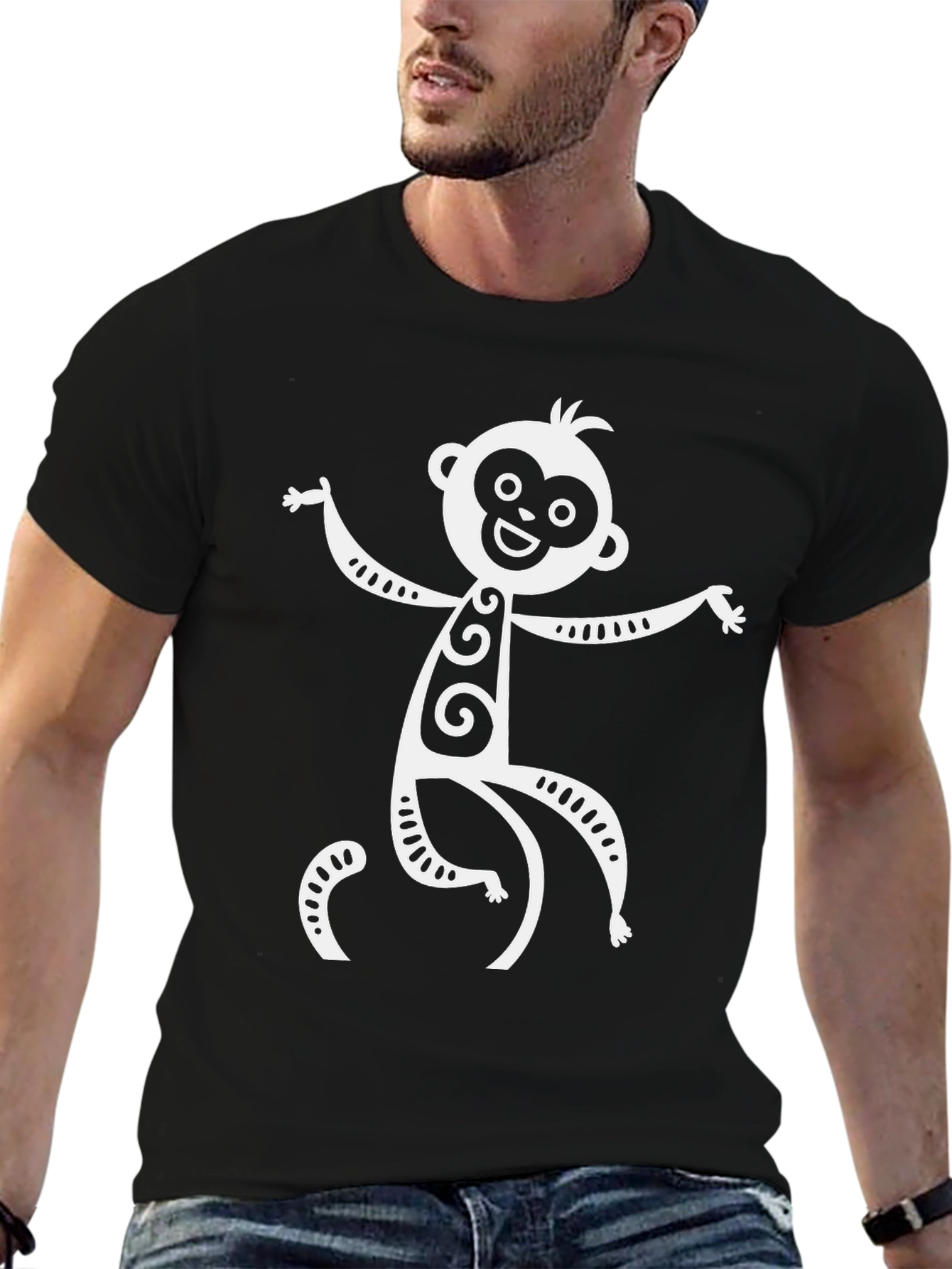 Funky Monkey Graphic T-Shirt - Black Cotton Tee