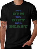 Gym Diet Beast Mode Graphic Tee - Black T-Shirt
