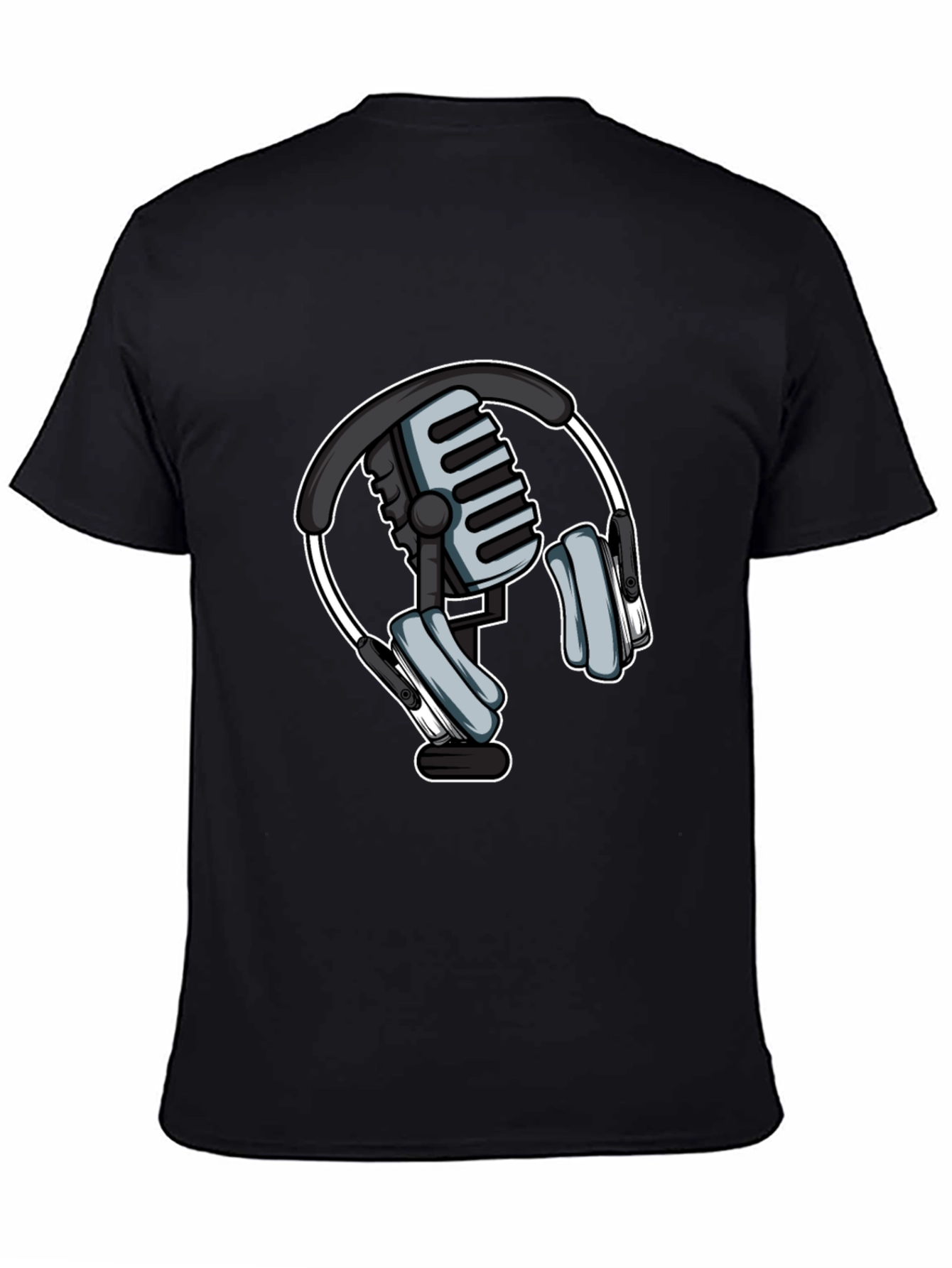 Podcast Microphone & Headphone Graphic Tee