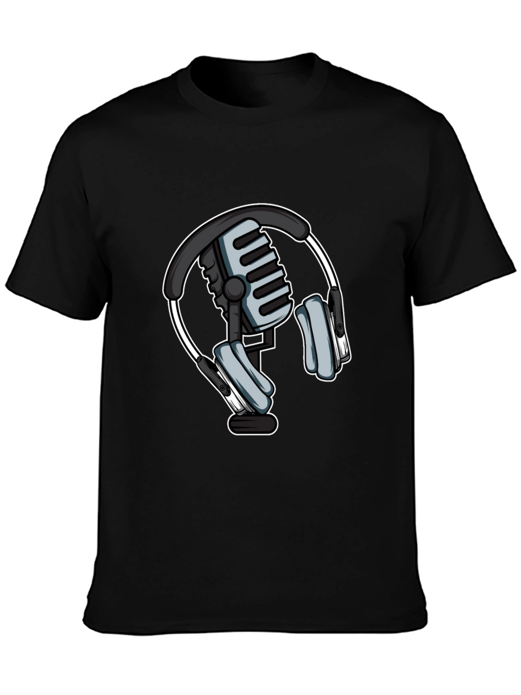 Podcast Microphone & Headphone Graphic Tee