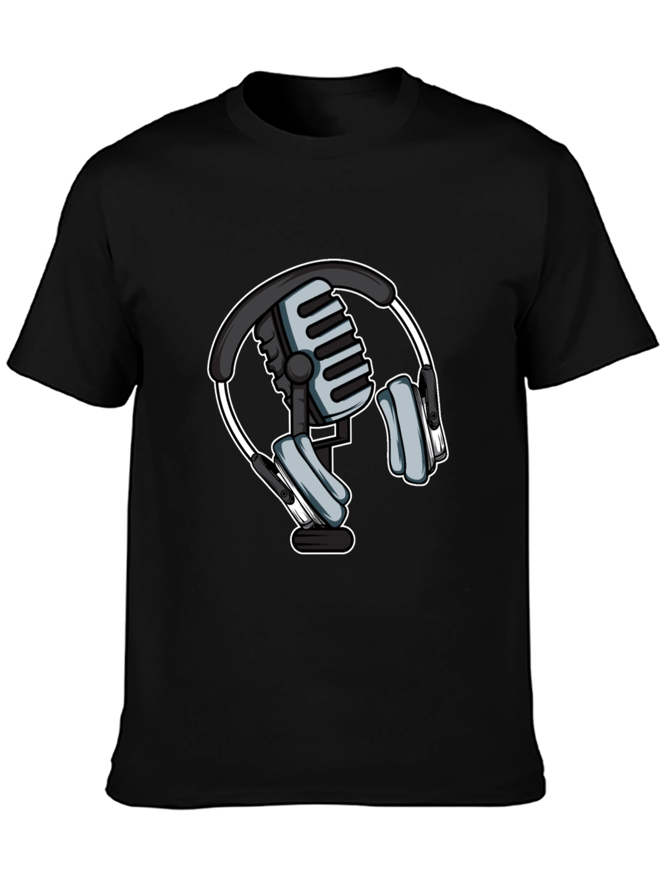 Podcast Microphone & Headphone Graphic Tee
