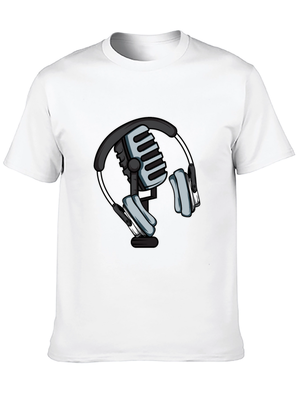 Podcast Microphone & Headphone Graphic Tee