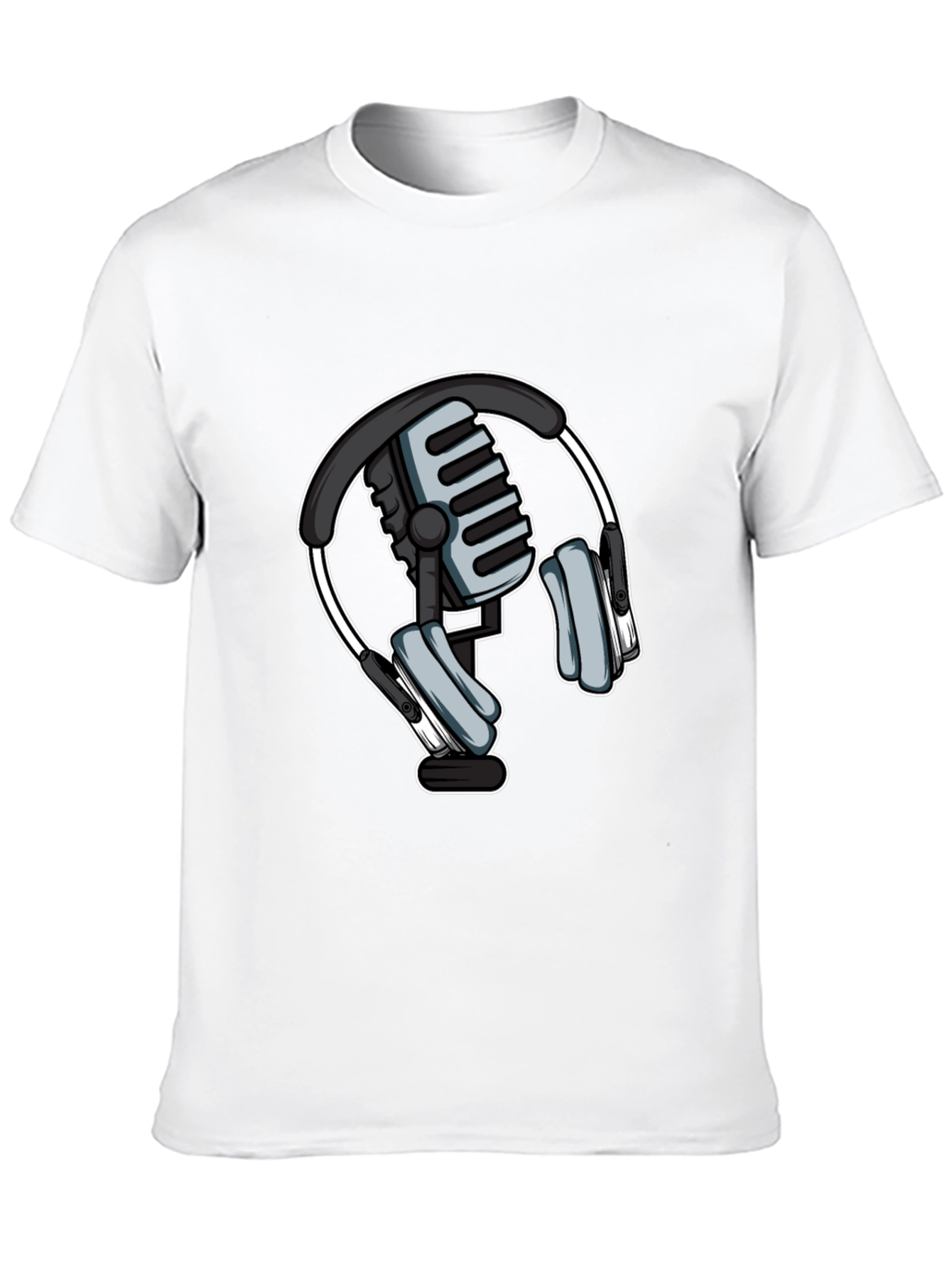 Podcast Microphone & Headphone Graphic Tee
