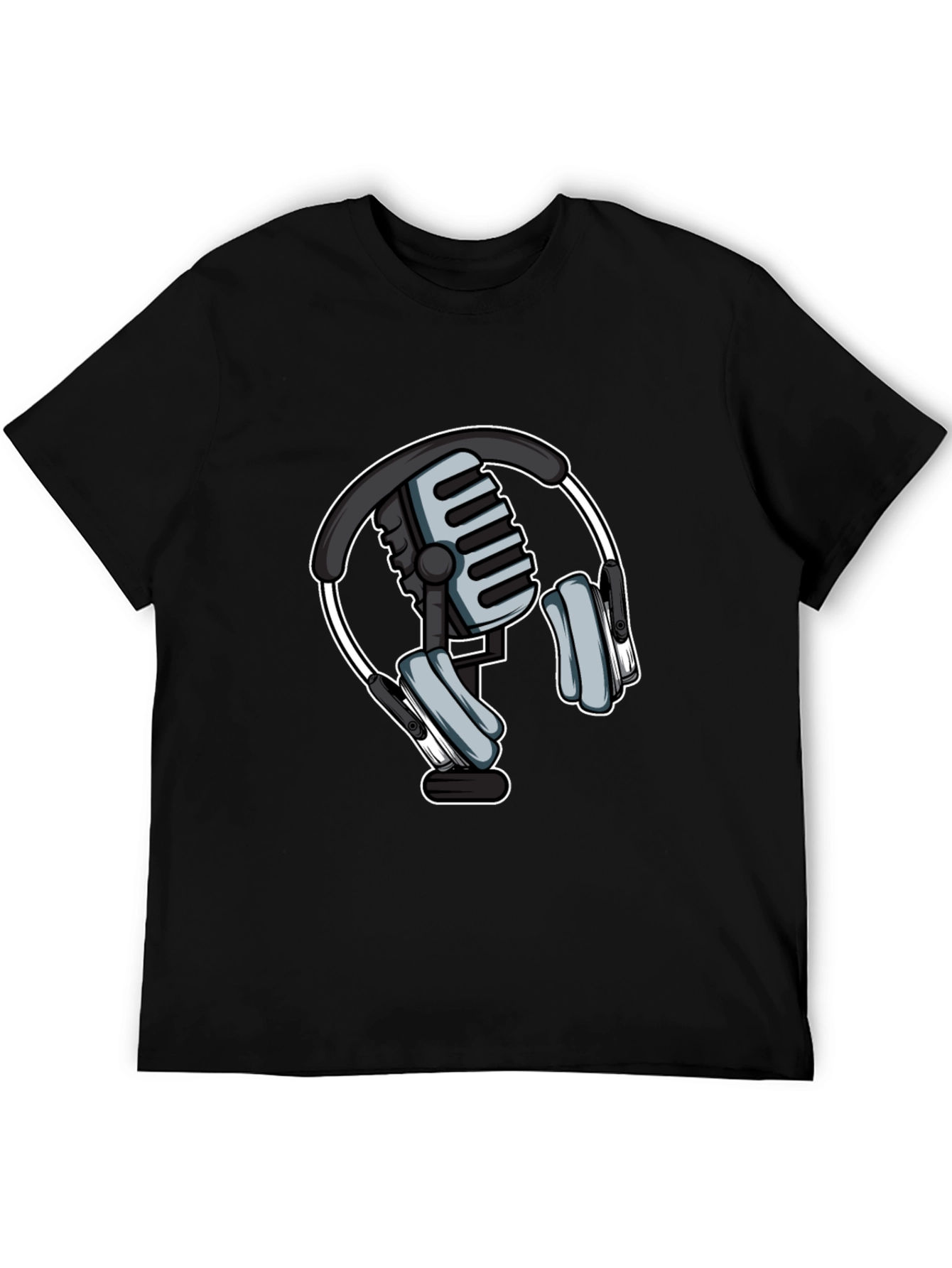 Podcast Microphone & Headphone Graphic Tee
