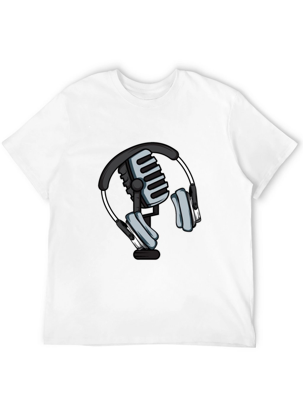 Podcast Microphone & Headphone Graphic Tee