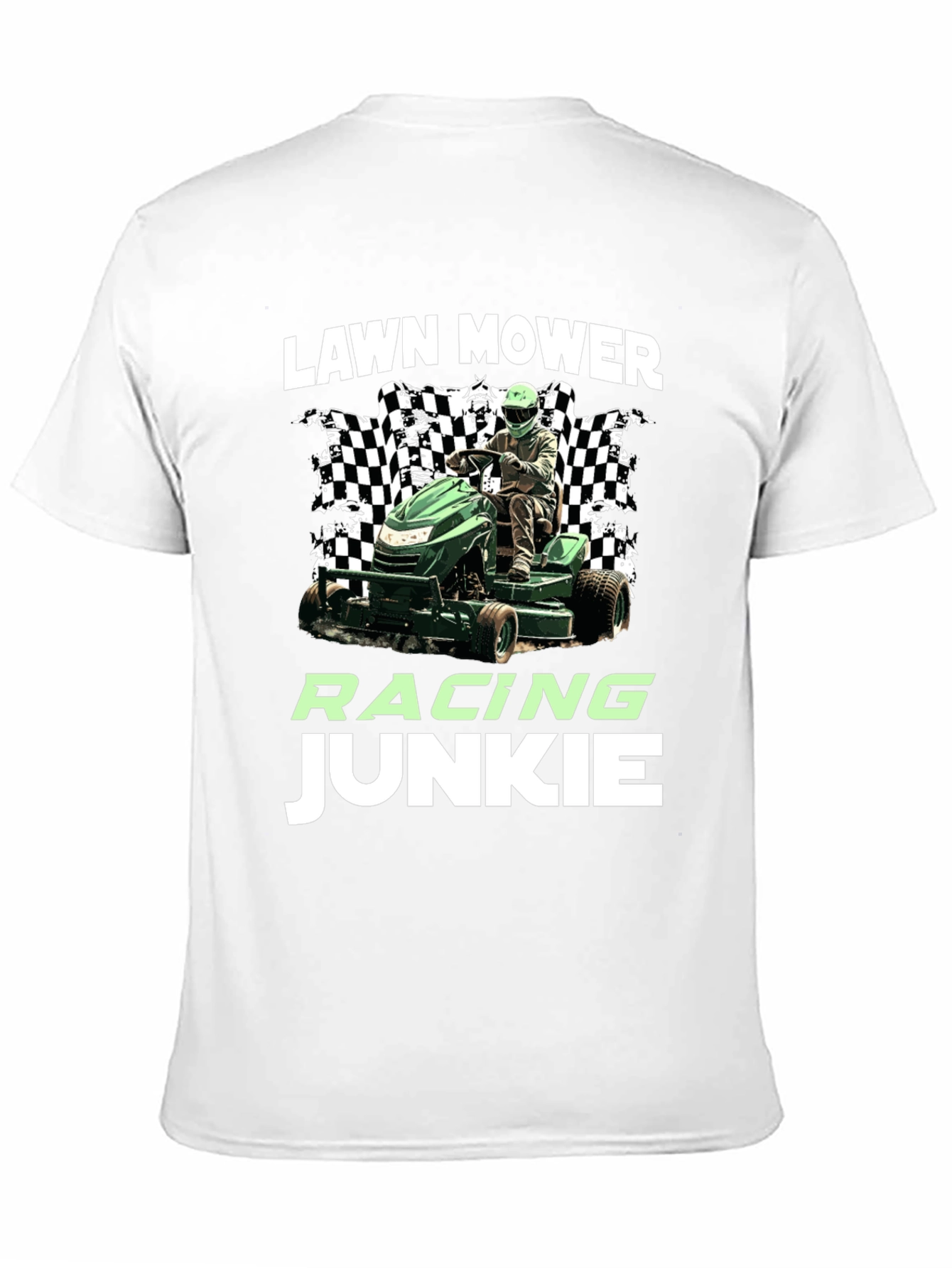 Lawn Mower Racing Junkie Black T-Shirt