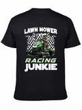 Lawn Mower Racing Junkie Black T-Shirt