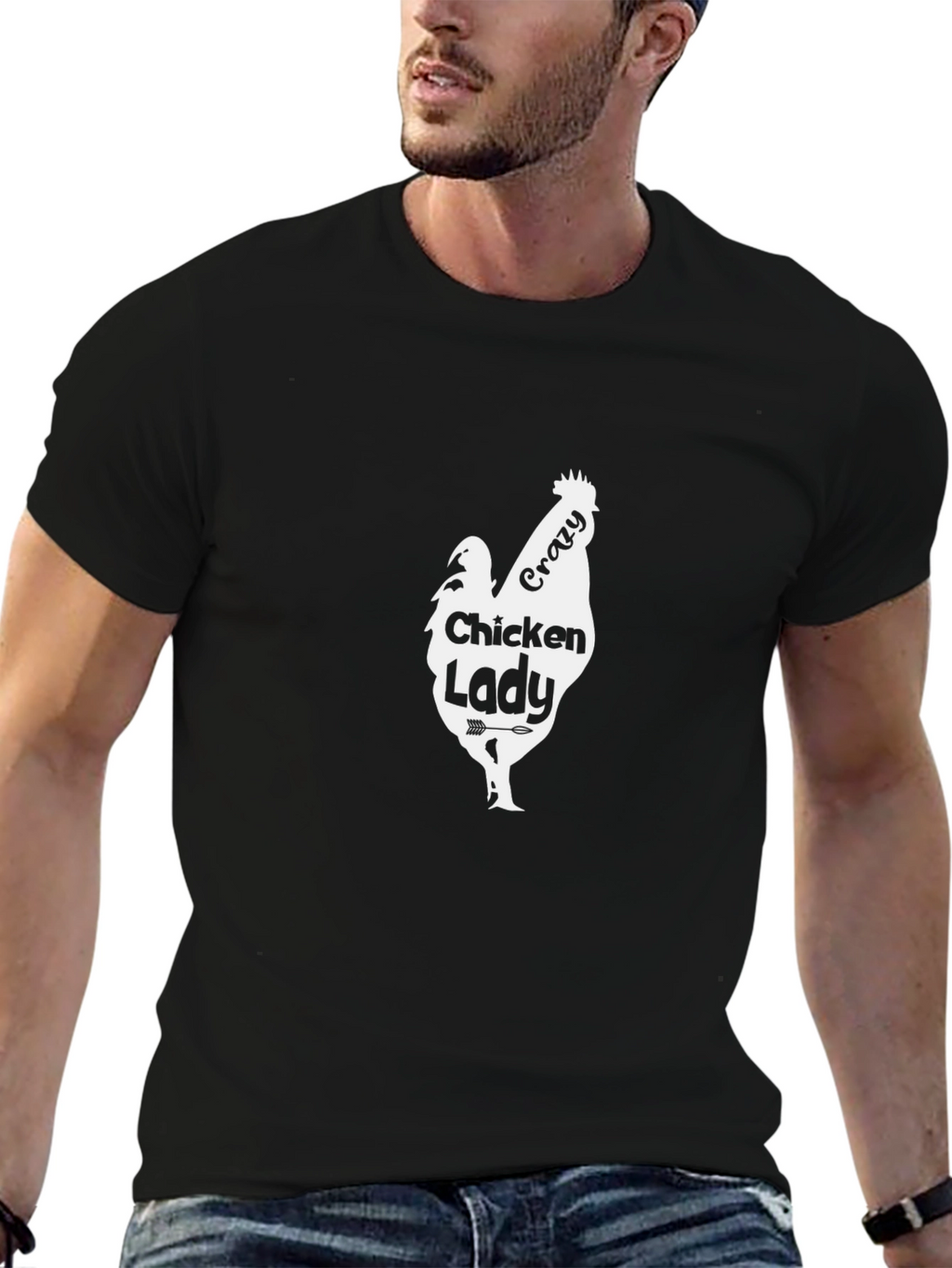Crazy Chicken Lady T-Shirt - Novelty Hen Lover Tee