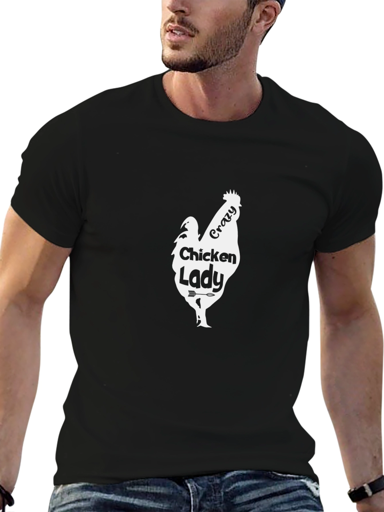 Crazy Chicken Lady T-Shirt - Novelty Hen Lover Tee