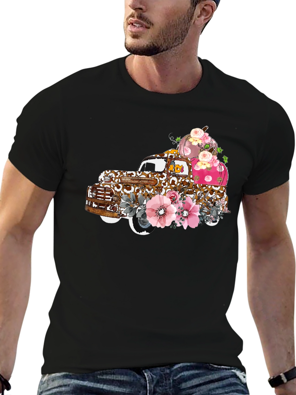 Floral Truck Tee: Autumn Pumpkin Harvest