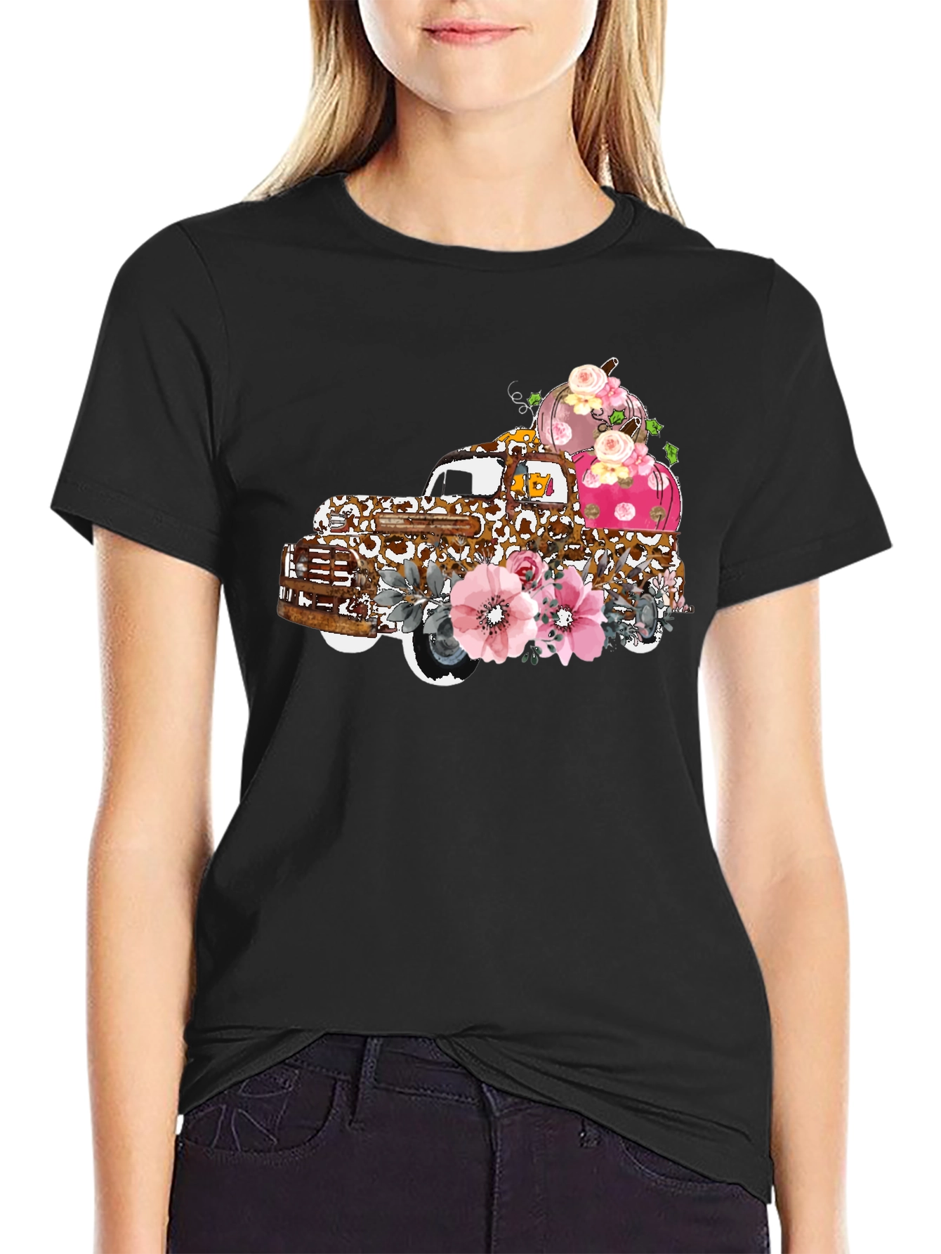 Floral Truck Tee: Autumn Pumpkin Harvest