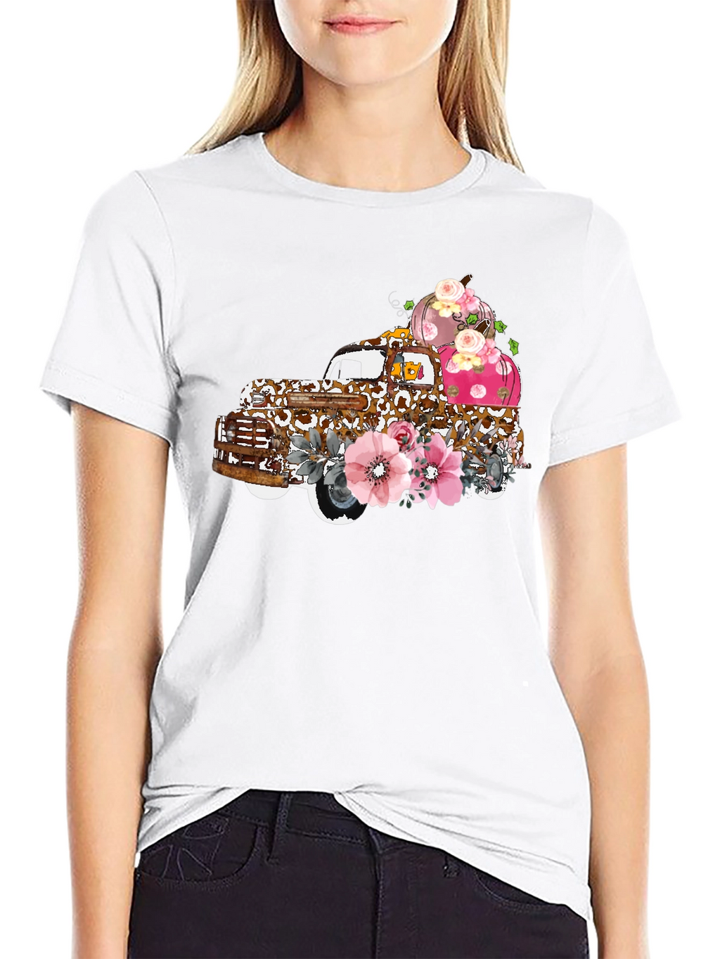 Floral Truck Tee: Autumn Pumpkin Harvest