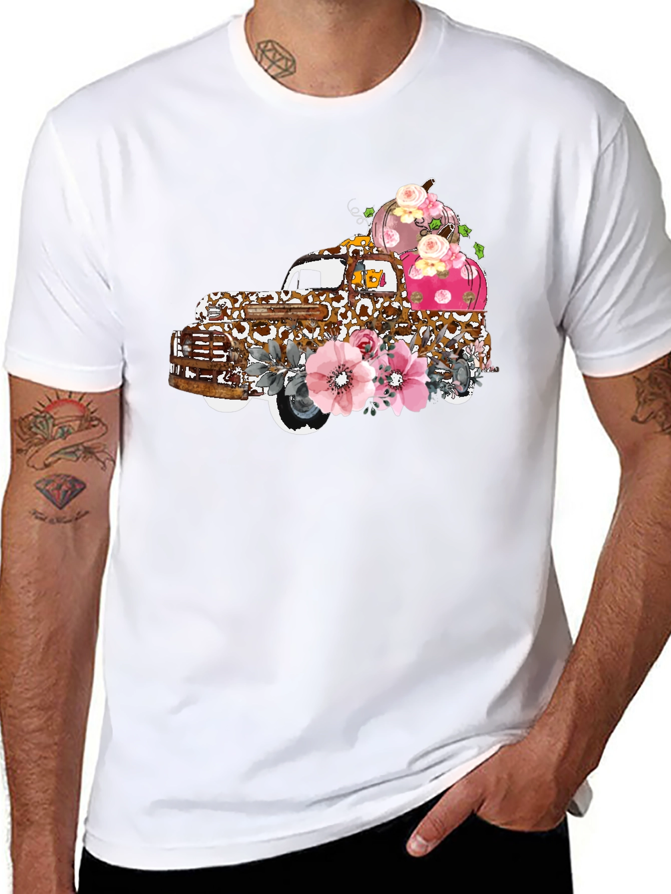 Floral Truck Tee: Autumn Pumpkin Harvest