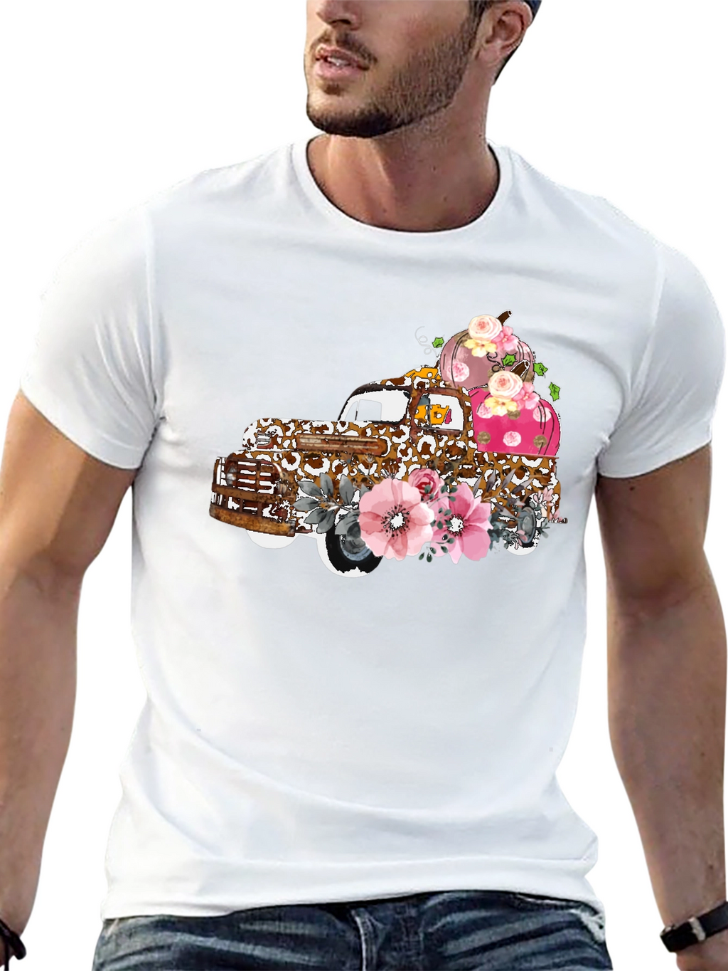Floral Truck Tee: Autumn Pumpkin Harvest