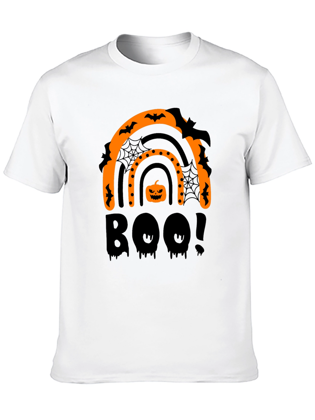 Halloween Boo Rainbow Black T-Shirt