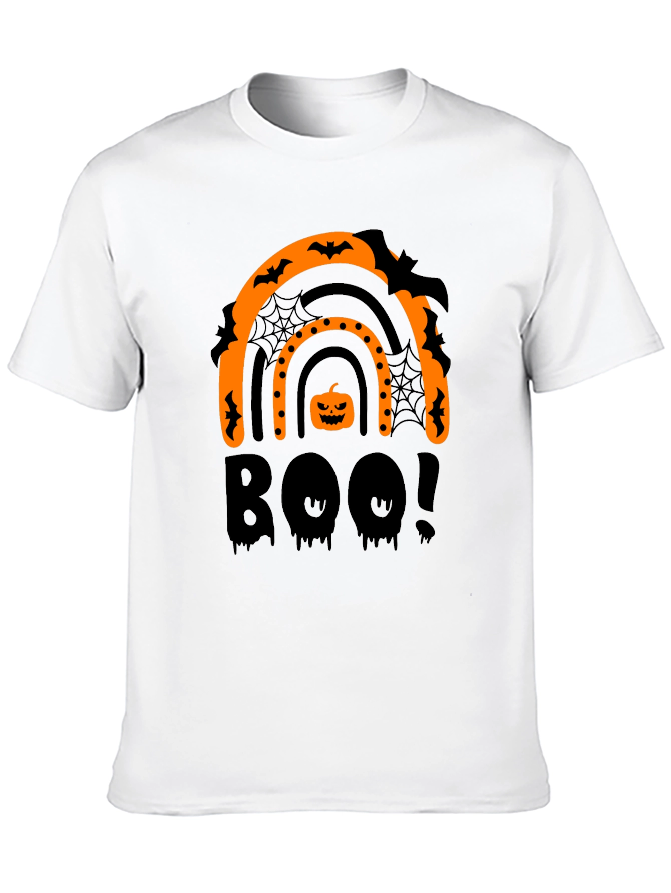 Halloween Boo Rainbow Black T-Shirt