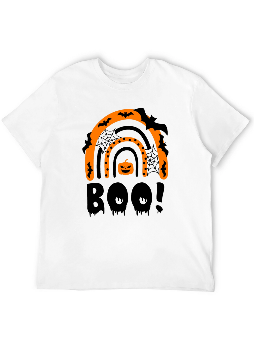 Halloween Boo Rainbow Black T-Shirt