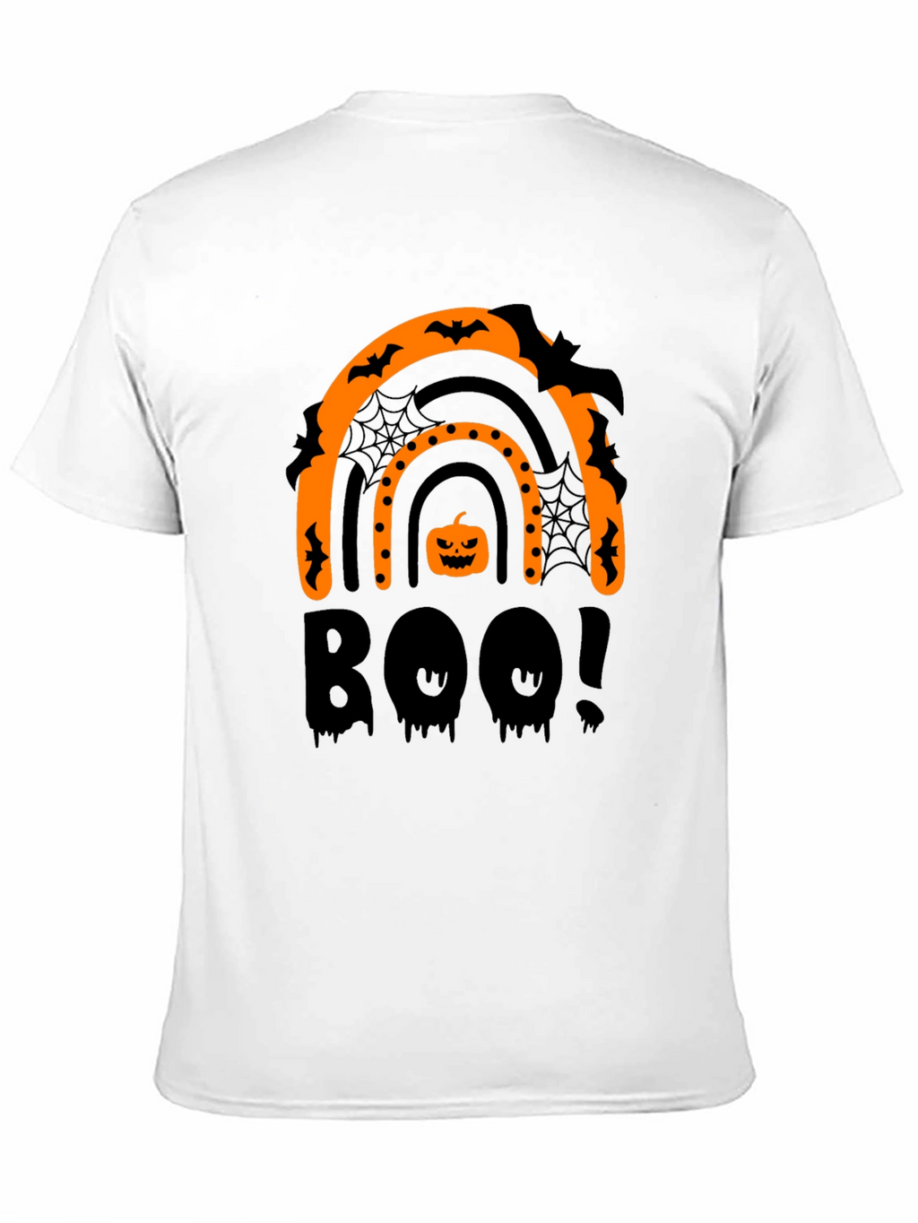 Halloween Boo Rainbow Black T-Shirt