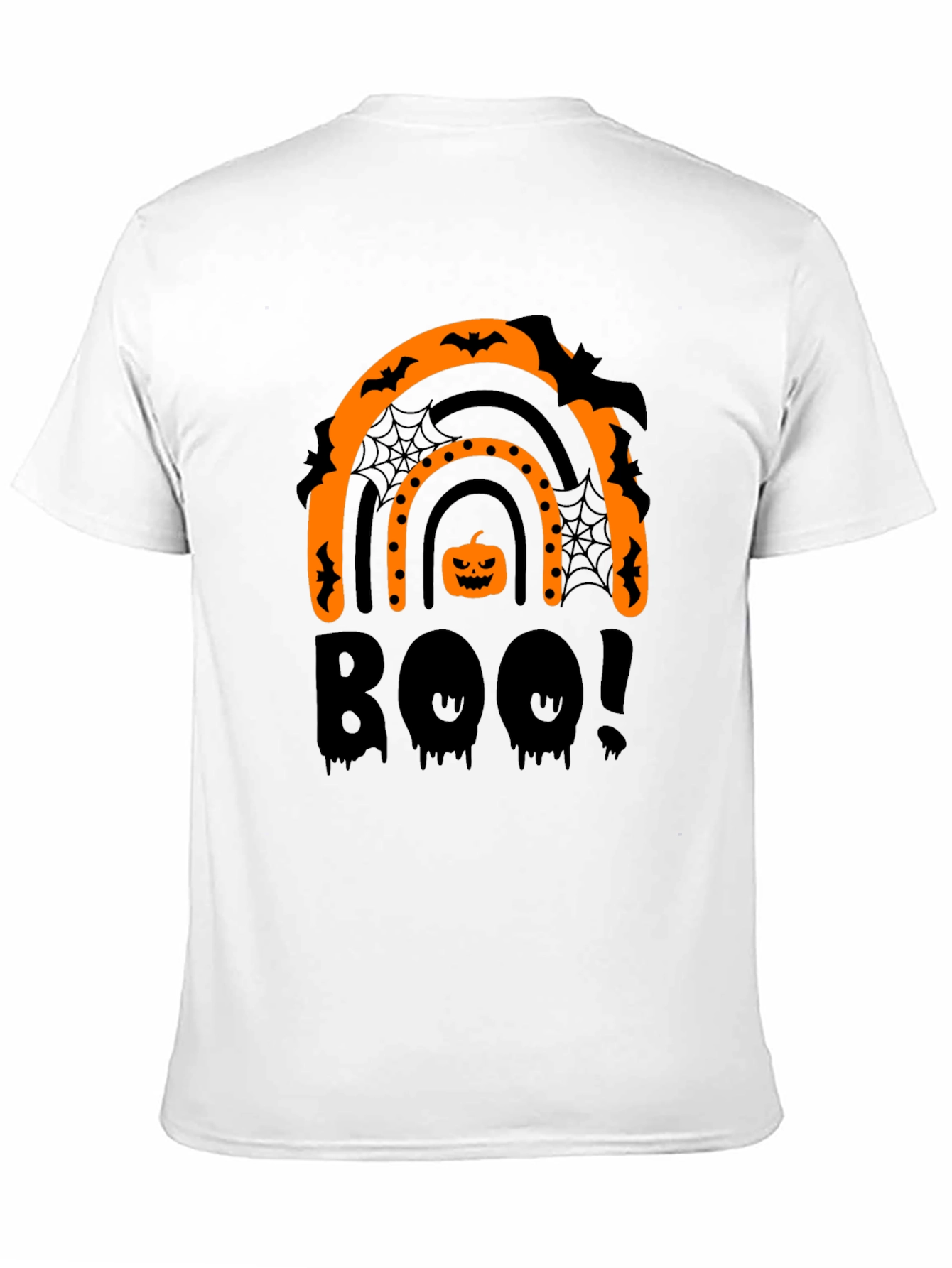 Halloween Boo Rainbow Black T-Shirt