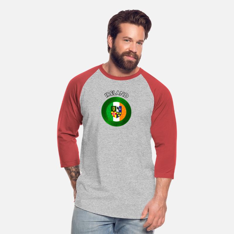 Ireland Coat of Arms on Shamrock Irish Flag