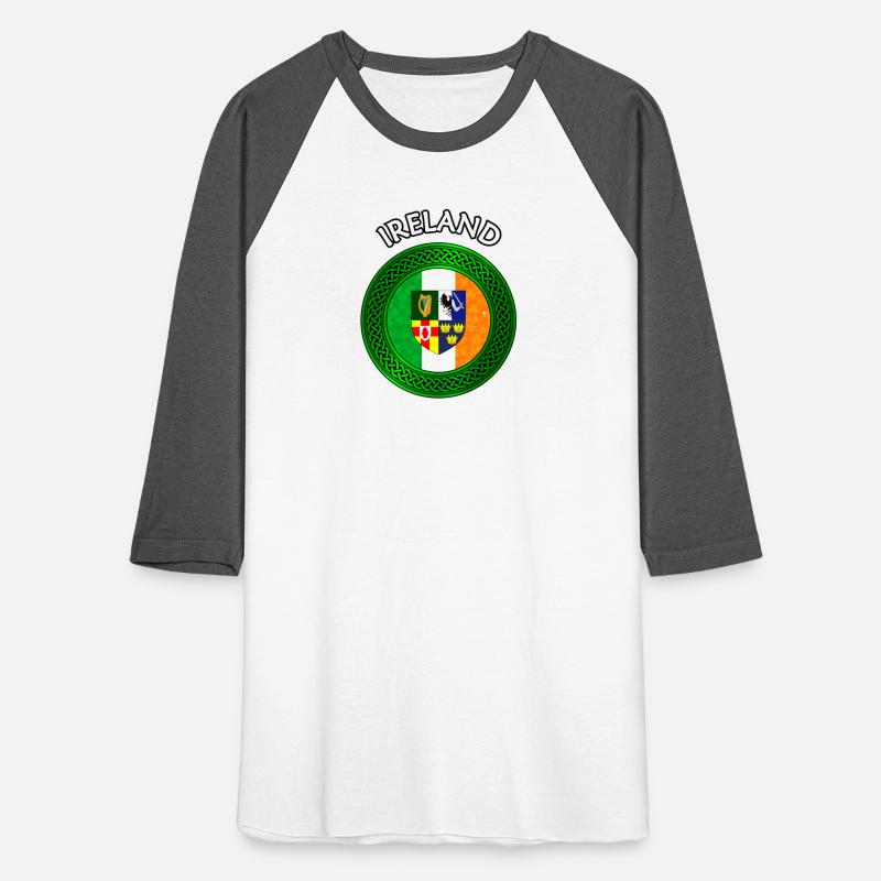 Ireland Coat of Arms on Shamrock Irish Flag