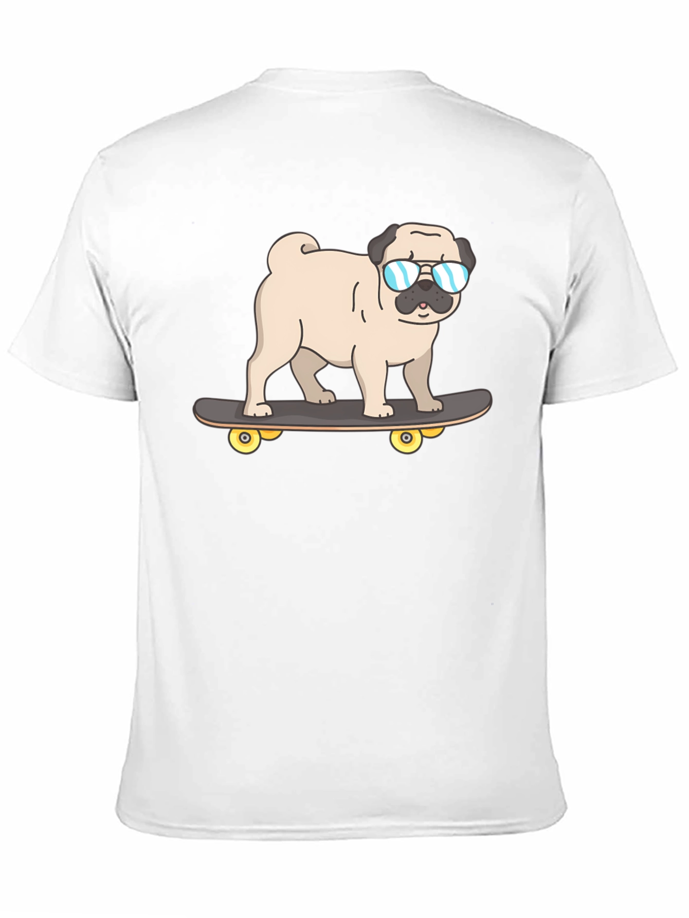 Pug Skateboarder Graphic T-Shirt