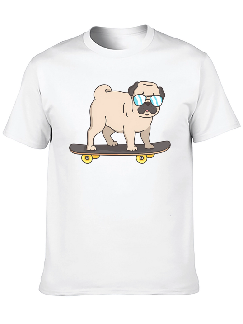 Pug Skateboarder Graphic T-Shirt