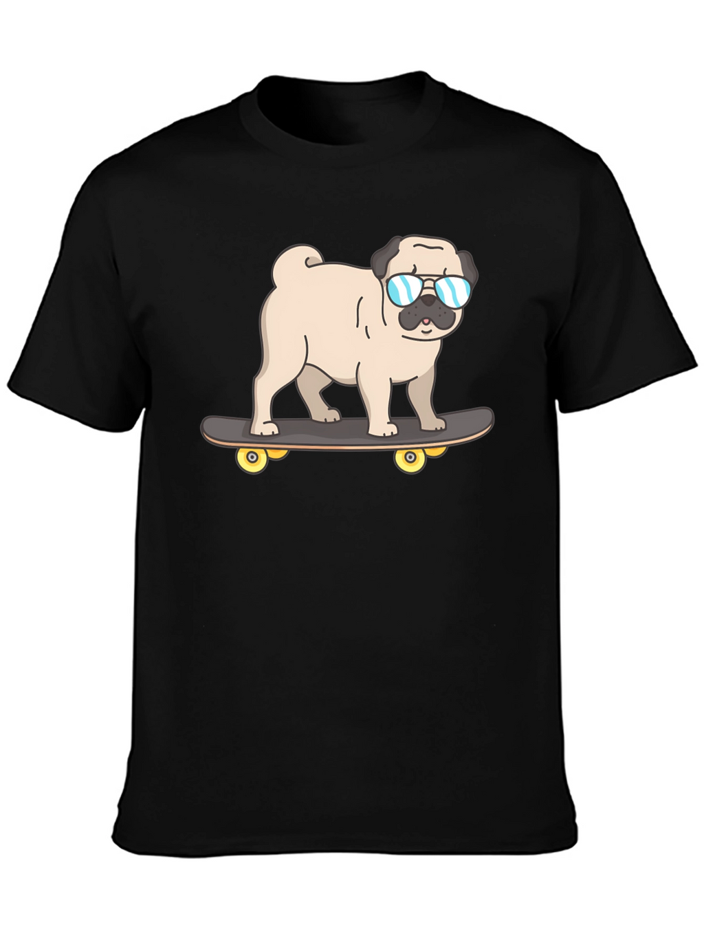 Pug Skateboarder Graphic T-Shirt