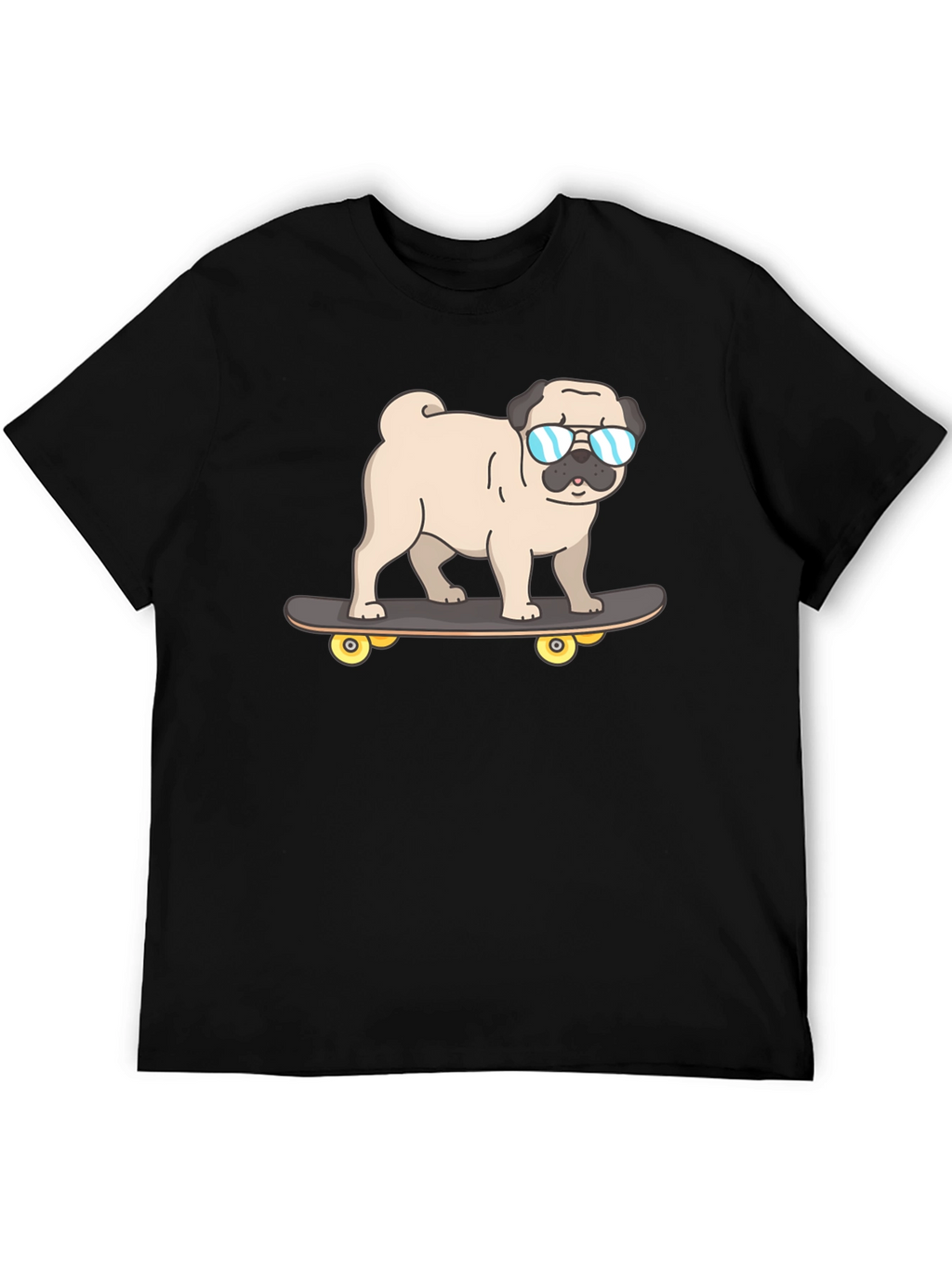 Pug Skateboarder Graphic T-Shirt