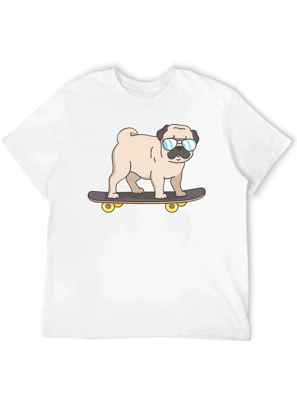 Pug Skateboarder Graphic T-Shirt