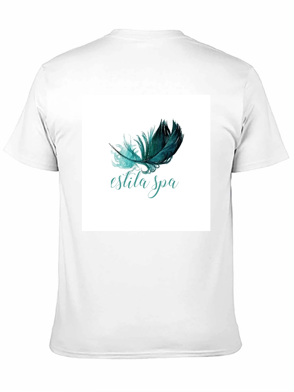 Estila Spa Black T-Shirt Feather Graphic