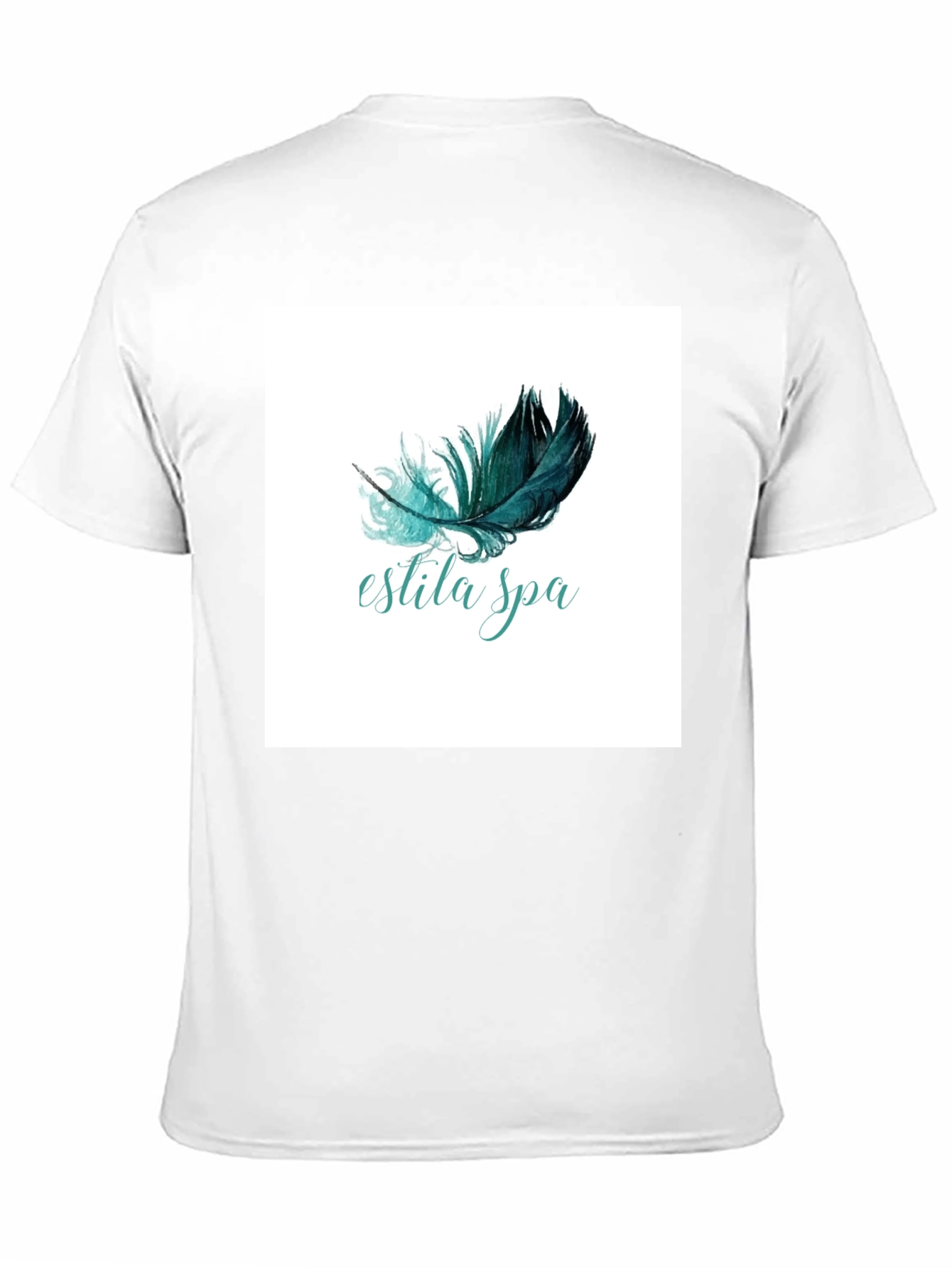 Estila Spa Black T-Shirt Feather Graphic