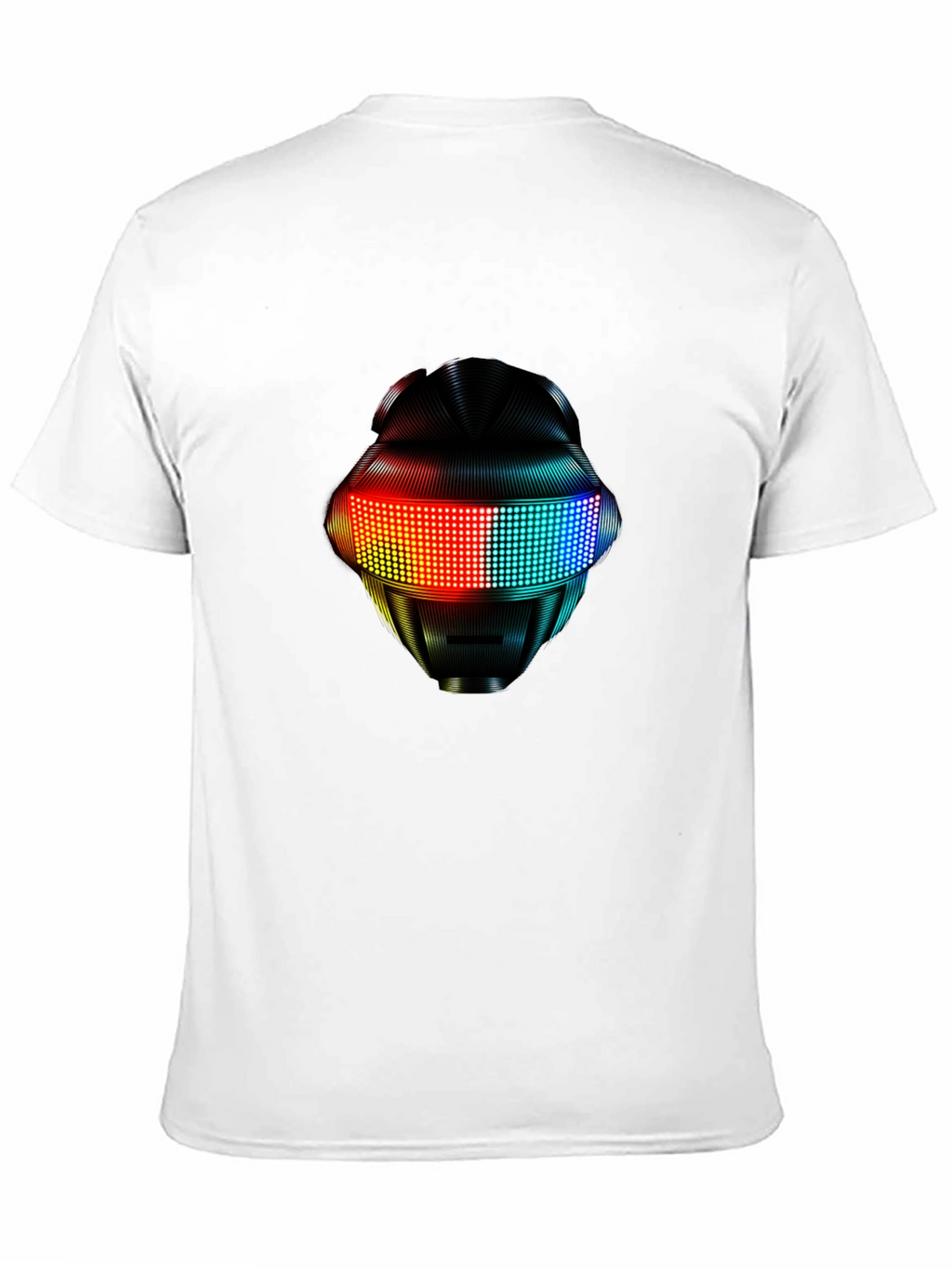 LED Robot Head Graphic Black T-Shirt