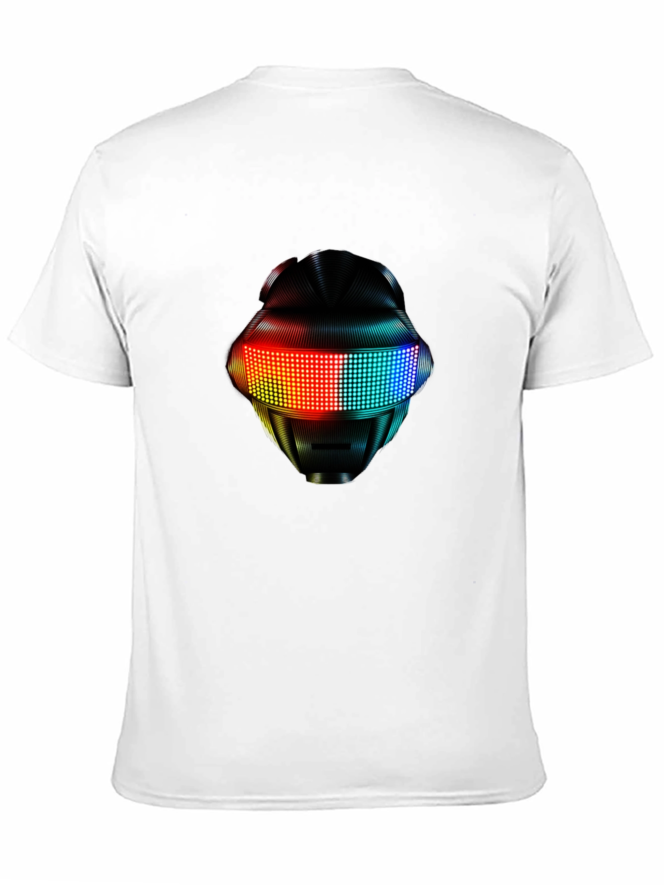 LED Robot Head Graphic Black T-Shirt