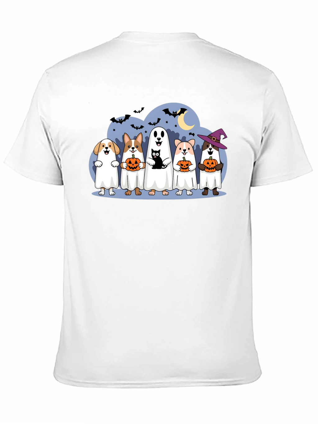 Halloween Dogs & Cat Ghost Costume T-Shirt