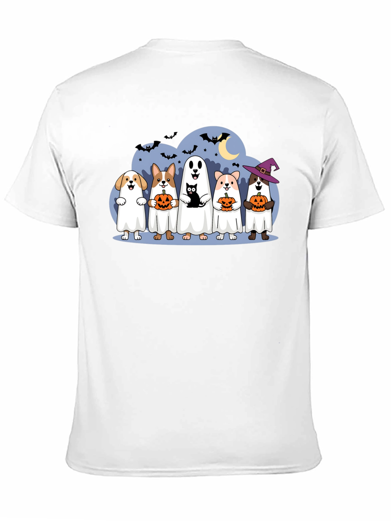 Halloween Dogs & Cat Ghost Costume T-Shirt