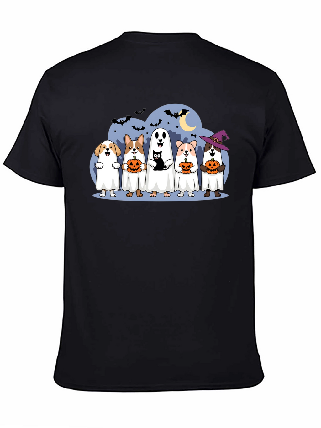 Halloween Dogs & Cat Ghost Costume T-Shirt
