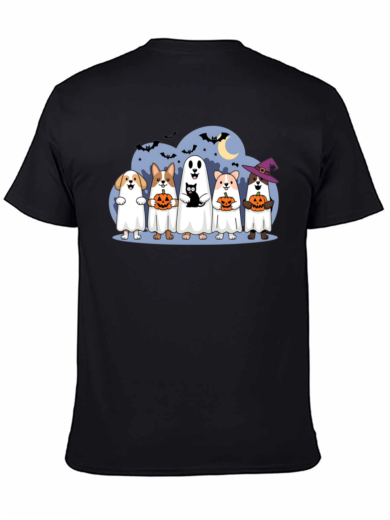 Halloween Dogs & Cat Ghost Costume T-Shirt