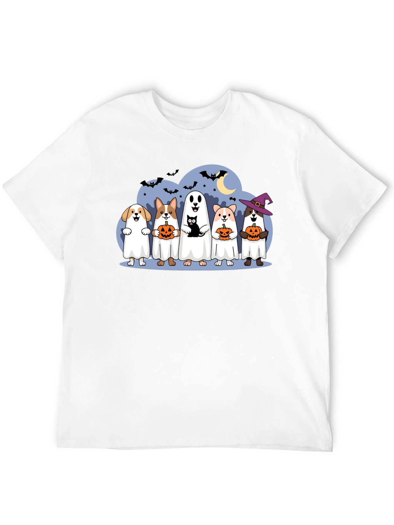 Halloween Dogs & Cat Ghost Costume T-Shirt